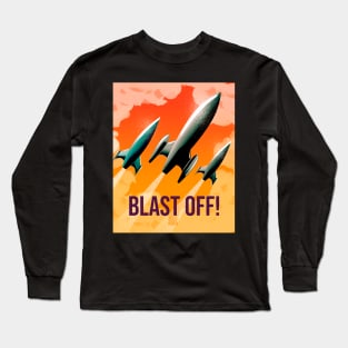 spaceship blast off Long Sleeve T-Shirt